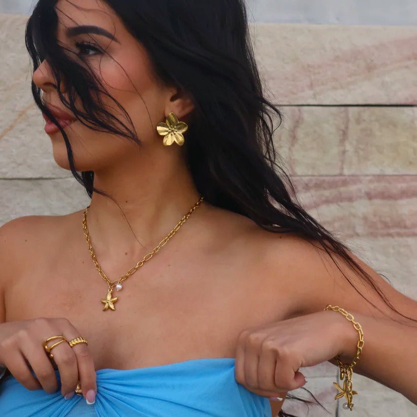 18K Gold Plated Aster Necklace - Naked Muse Waterproof Jewellery