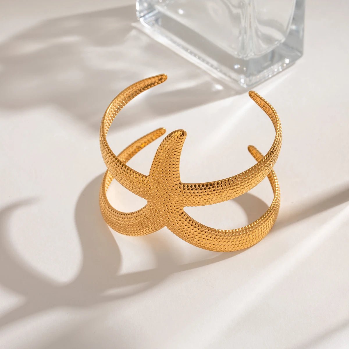 18K Gold Plated Asteria Cuff Bracelet - Naked Muse Waterproof Jewellery