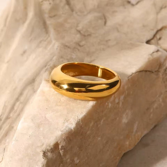 18K Gold Plated Dome Ring - Naked Muse Waterproof Jewellery