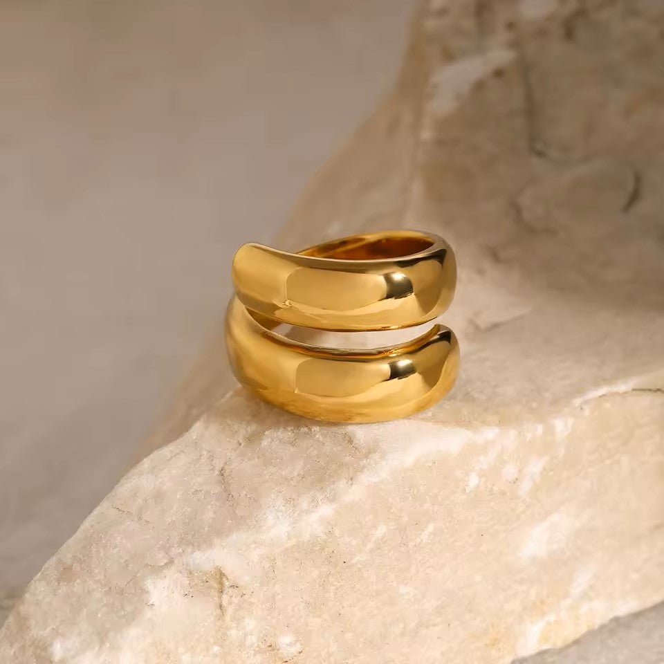 18K Gold Plated Echo Ring - Naked Muse Waterproof Jewellery