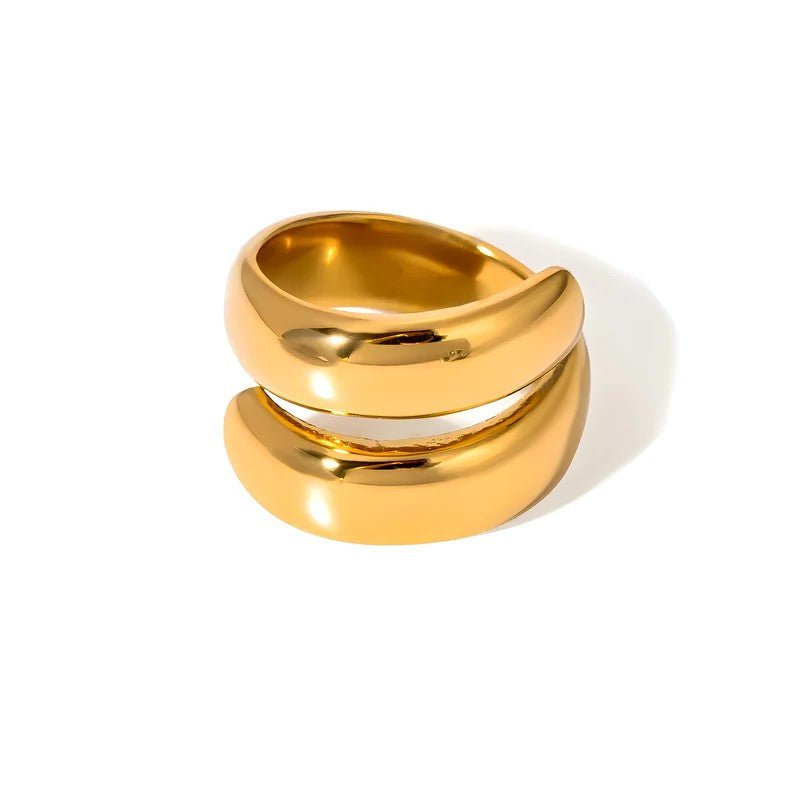 18K Gold Plated Echo Ring - Naked Muse Waterproof Jewellery