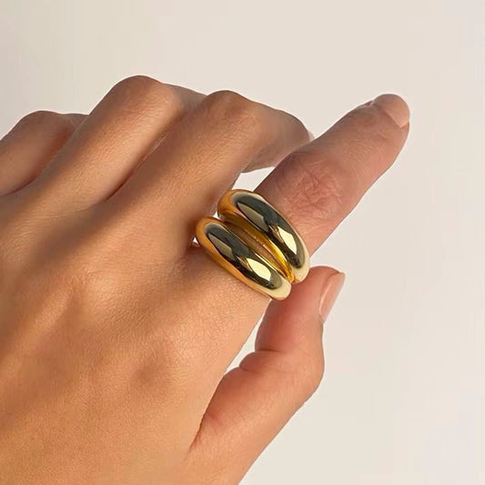 18K Gold Plated Echo Ring - Naked Muse Waterproof Jewellery