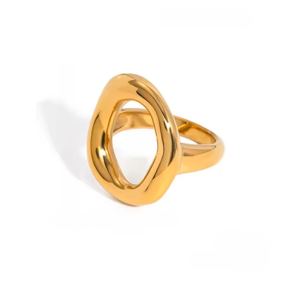 18K Gold Plated Halo Ring - Naked Muse Waterproof Jewellery