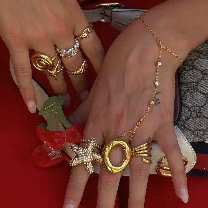 18K Gold Plated Halo Ring - Naked Muse Waterproof Jewellery