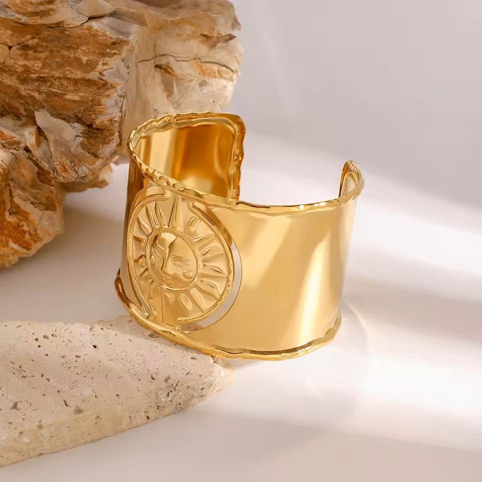 18K Gold Plated Helios Cuff Bracelet - Naked Muse Waterproof Jewellery