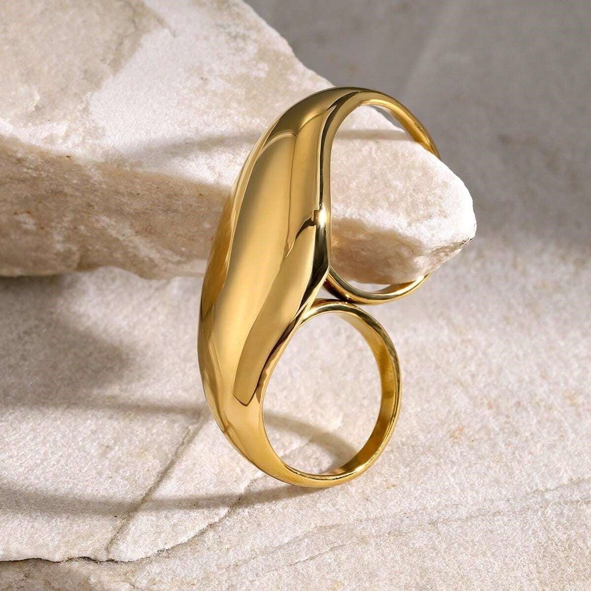 18K Gold Plated Horizon Ring - Naked Muse Waterproof Jewellery