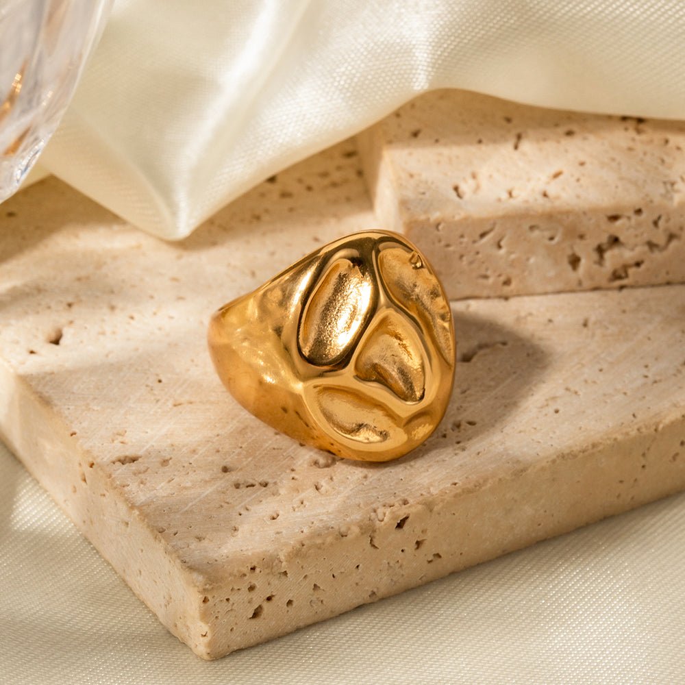18K Gold Plated Molten Ring - Naked Muse Waterproof Jewellery