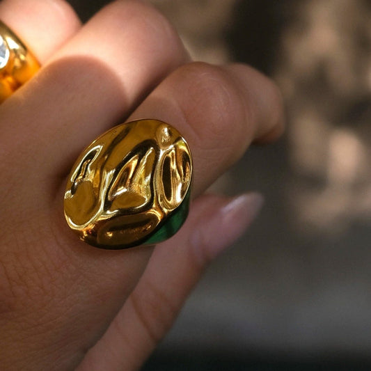 18K Gold Plated Molten Ring - Naked Muse Waterproof Jewellery