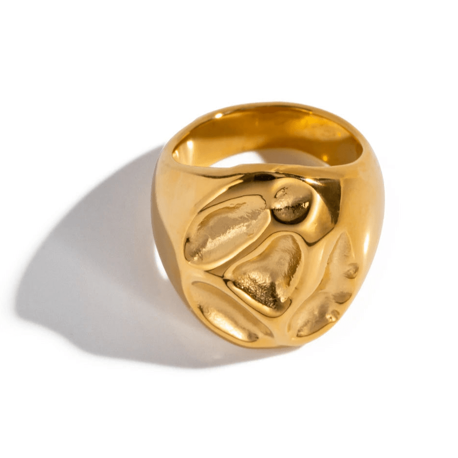18K Gold Plated Molten Ring - Naked Muse Waterproof Jewellery