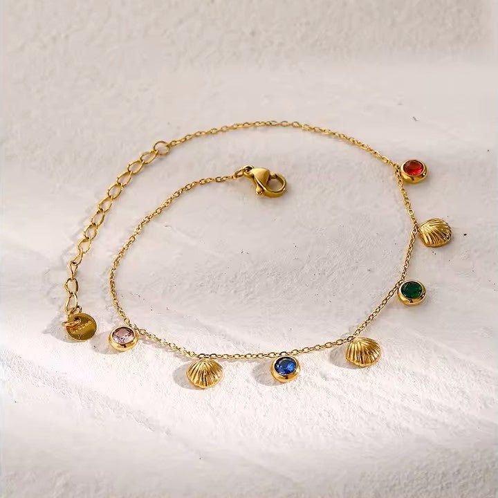 18K Gold Plated Mykonos Anklet - Naked Muse Waterproof Jewellery