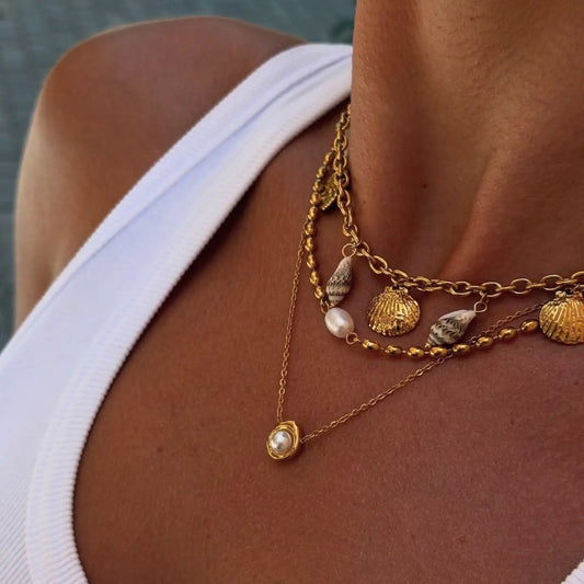 18K Gold Plated Nerida Necklace - Naked Muse Waterproof Jewellery