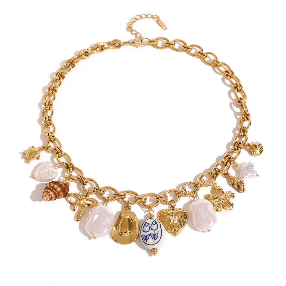 18K Gold Plated Oneiros Charm Necklace - Naked Muse Waterproof Jewellery