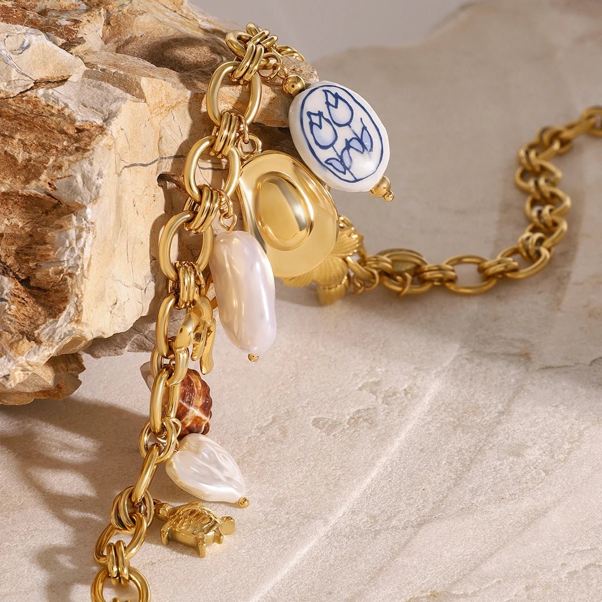18K Gold Plated Oneiros Charm Necklace - Naked Muse Waterproof Jewellery