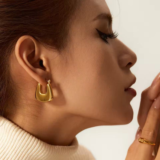 18K Gold Plated Sienna Hoop Earrings - Naked Muse Waterproof Jewellery