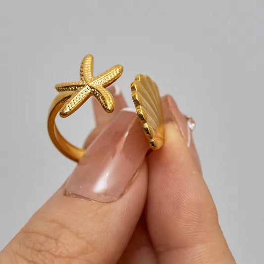18K Gold Plated Thalassa Ring - Naked Muse Waterproof Jewellery
