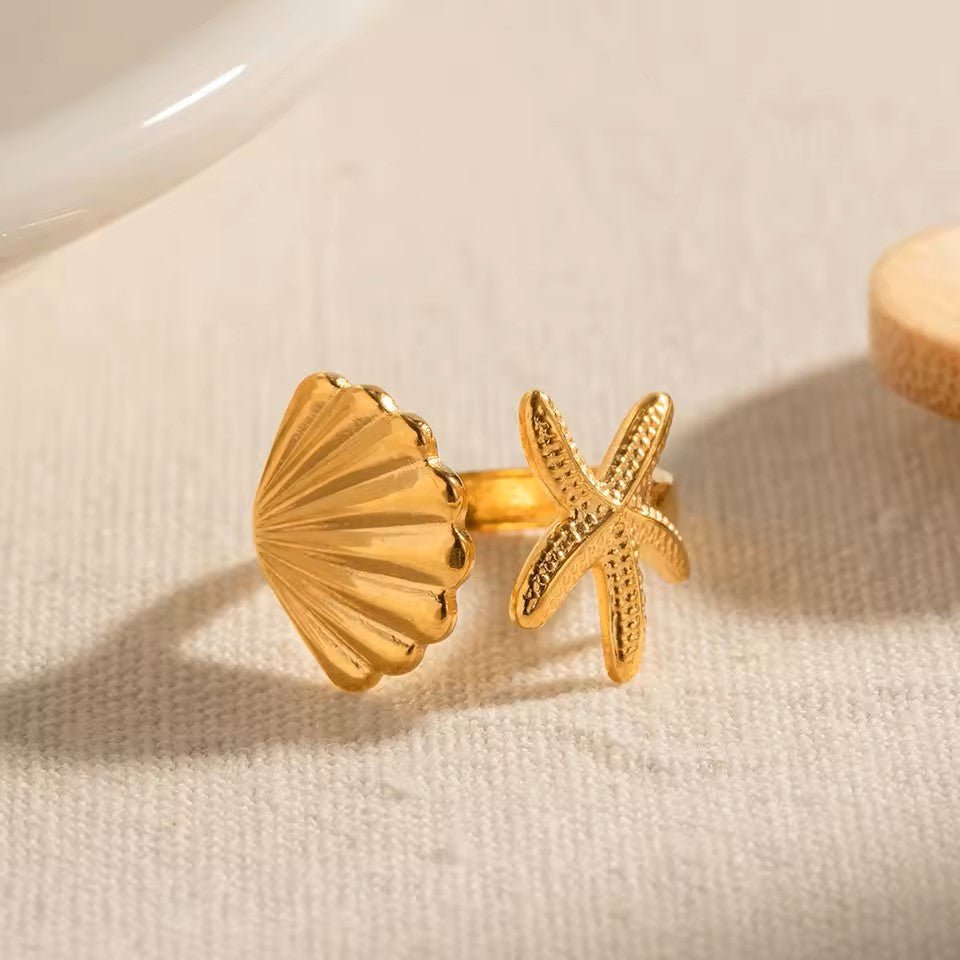 18K Gold Plated Thalassa Ring - Naked Muse Waterproof Jewellery