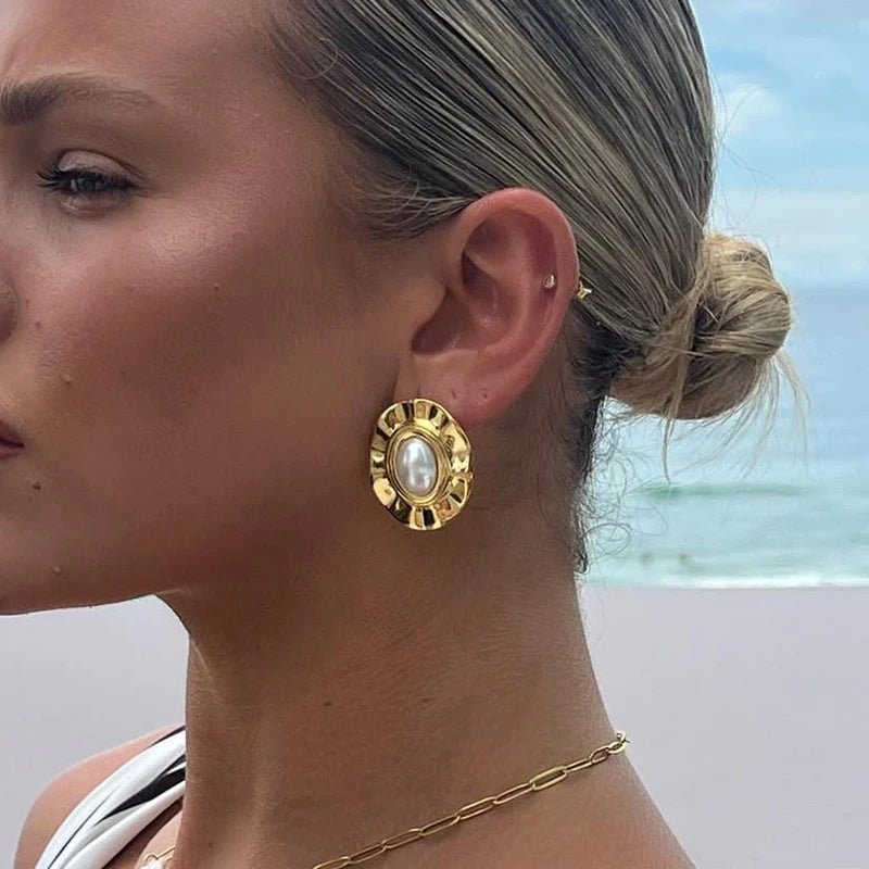 18K Gold Plated Aphrodite Earrings - Naked Muse Waterproof Jewellery