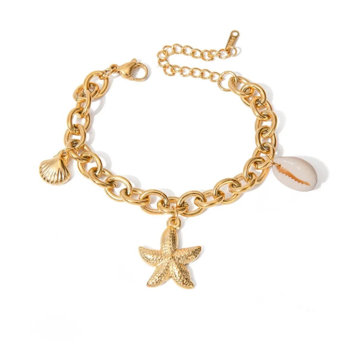 18K Gold Plated Aster Charm Bracelet - Naked Muse Waterproof Jewellery