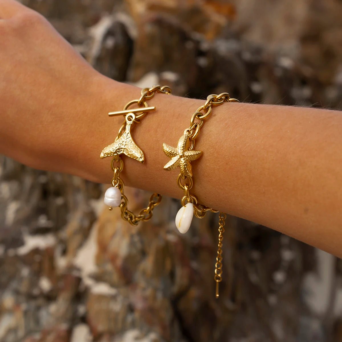 18K Gold Plated Aster Charm Bracelet - Naked Muse Waterproof Jewellery