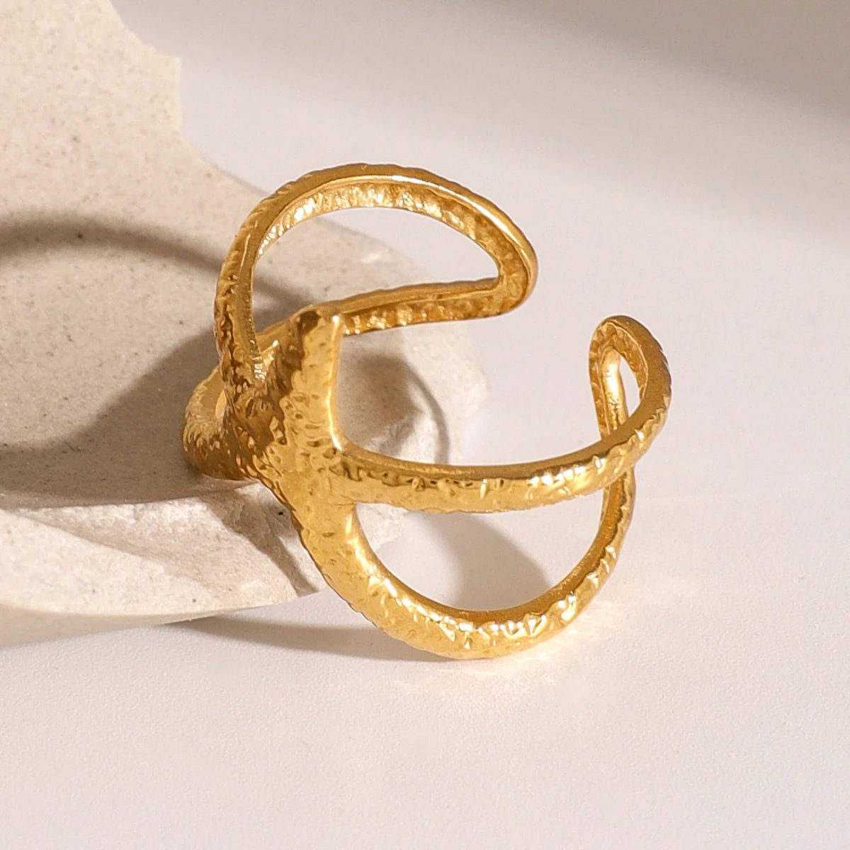 18K Gold Plated Aster Ring - Naked Muse Waterproof Jewellery