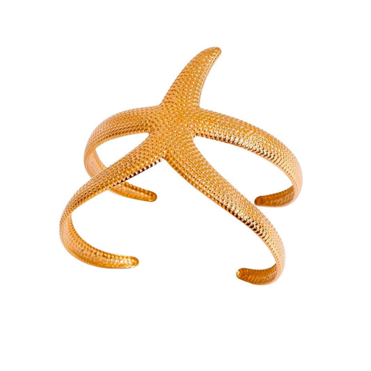 18K Gold Plated Asteria Cuff Bracelet - Naked Muse Waterproof Jewellery