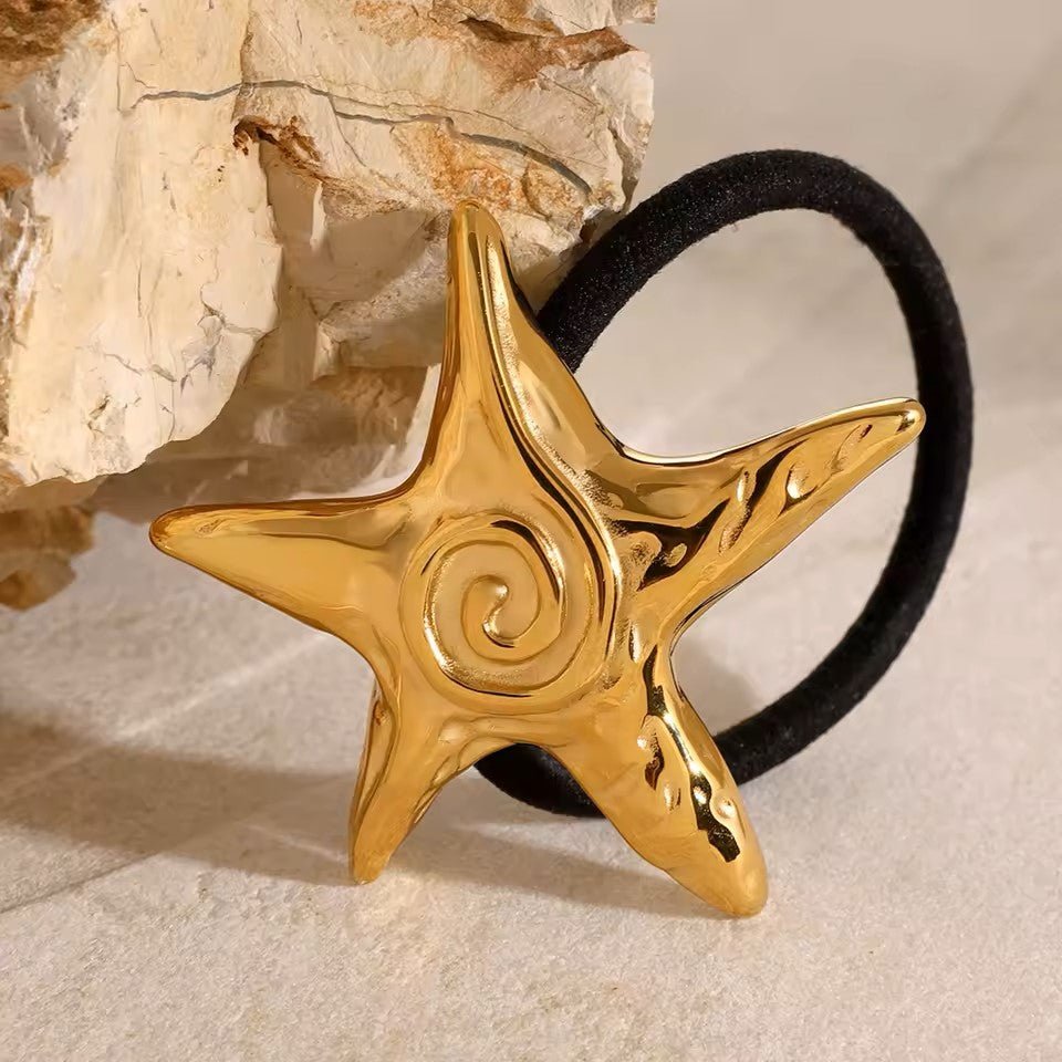 18K Gold Plated Asterias Hair Tie - Naked Muse Waterproof Jewellery