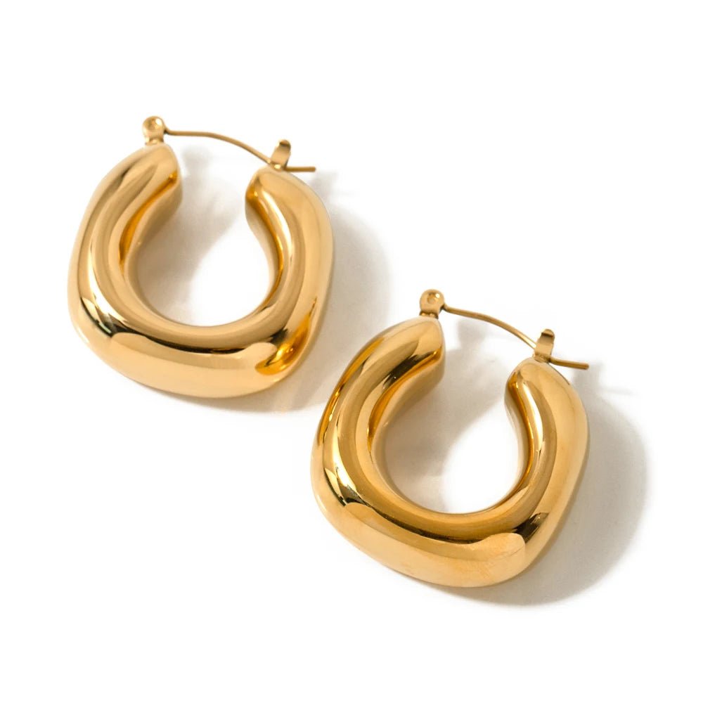 18K Gold Plated Celeste Hoop Earrings - Naked Muse Waterproof Jewellery