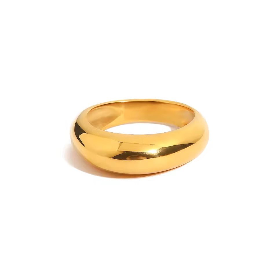18K Gold Plated Dome Ring - Naked Muse Waterproof Jewellery