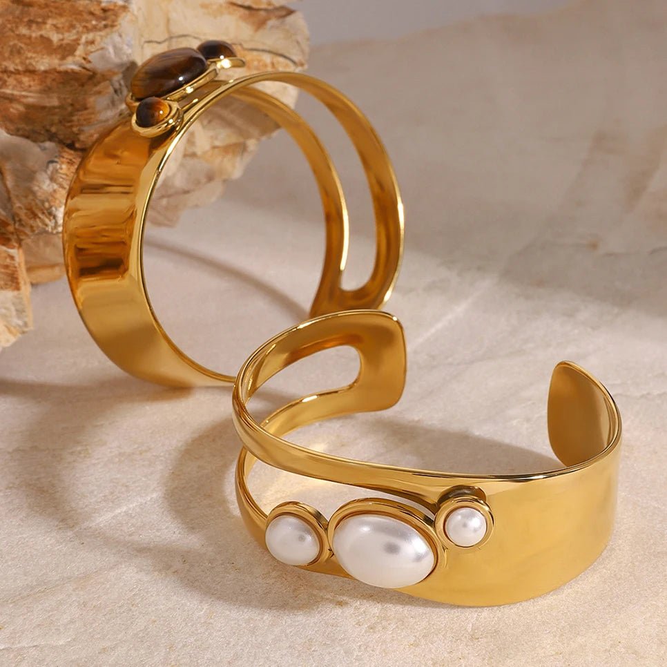 18K Gold Plated Filntisy Cuff Bracelet - Naked Muse Waterproof Jewellery