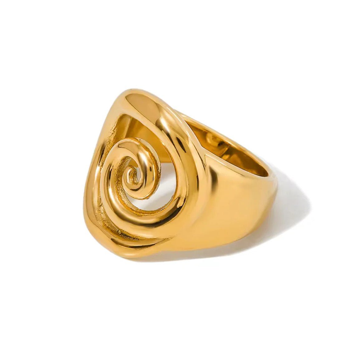 18K Gold Plated Helix Ring - Naked Muse Waterproof Jewellery