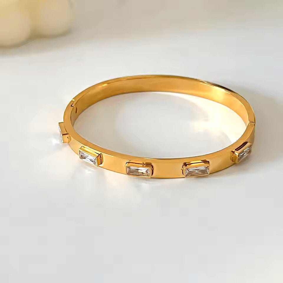 18K Gold Plated Inez Bangle Bracelet - Naked Muse Waterproof Jewellery