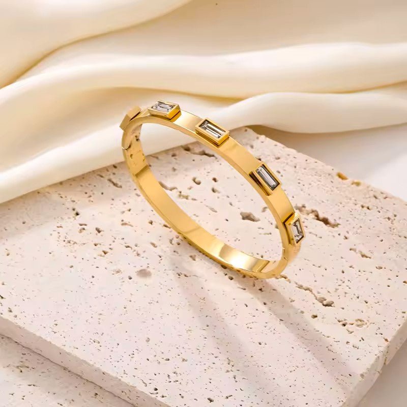 18K Gold Plated Inez Bangle Bracelet - Naked Muse Waterproof Jewellery
