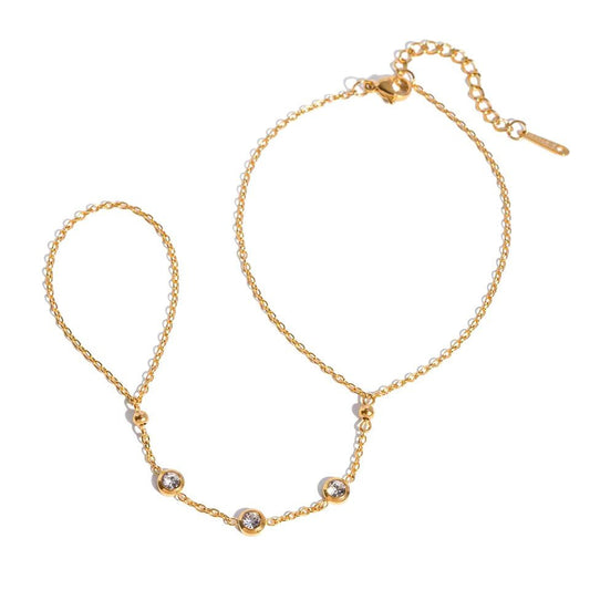 18K Gold Plated Isabella Hand Chain - Naked Muse Waterproof Jewellery