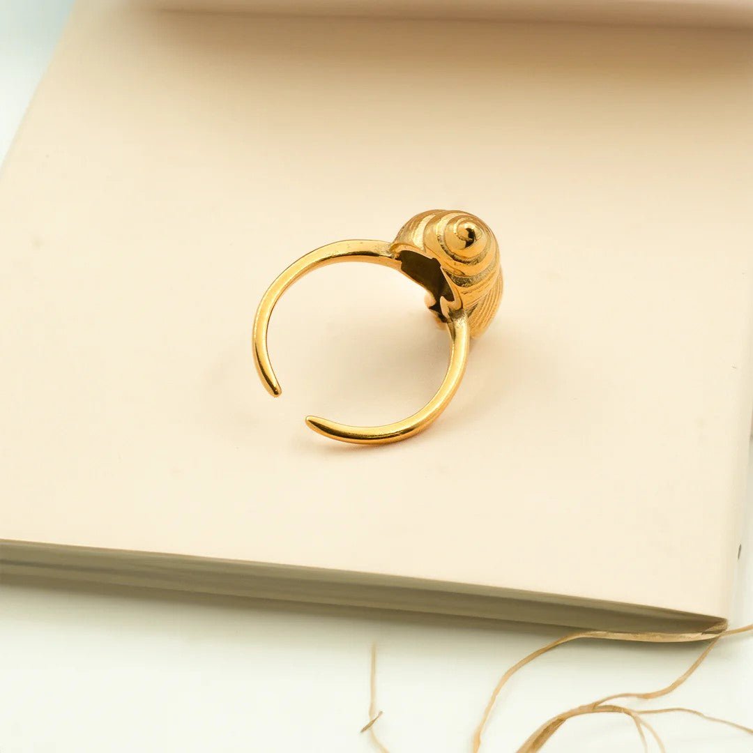 18K Gold Plated Kelyfos Adjustable Ring - Naked Muse Waterproof Jewellery