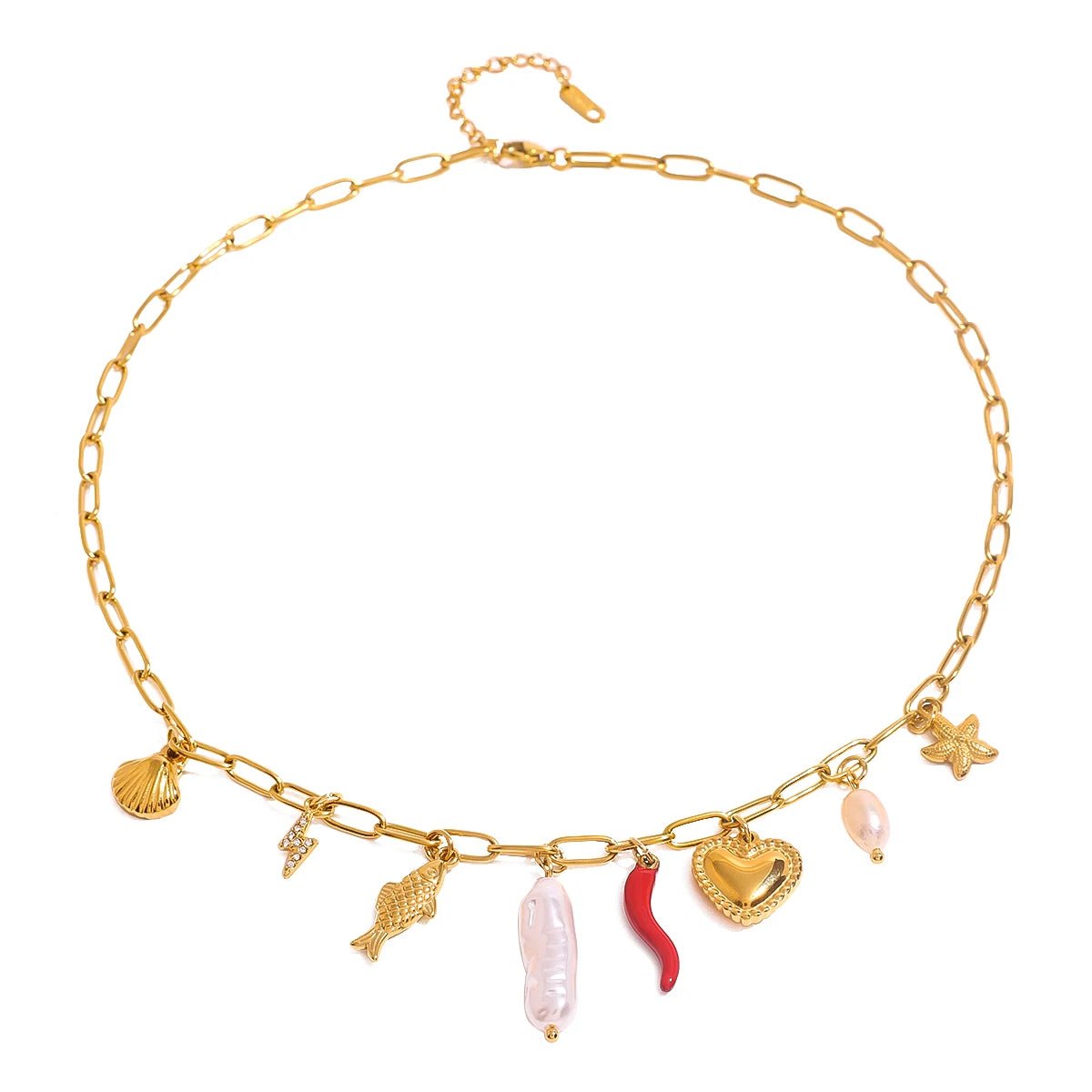 18K Gold Plated Klima Charm Necklace - Naked Muse Waterproof Jewellery