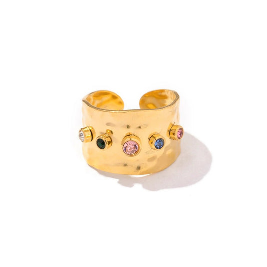 18K Gold Plated Krustallos Ring - Naked Muse Waterproof Jewellery