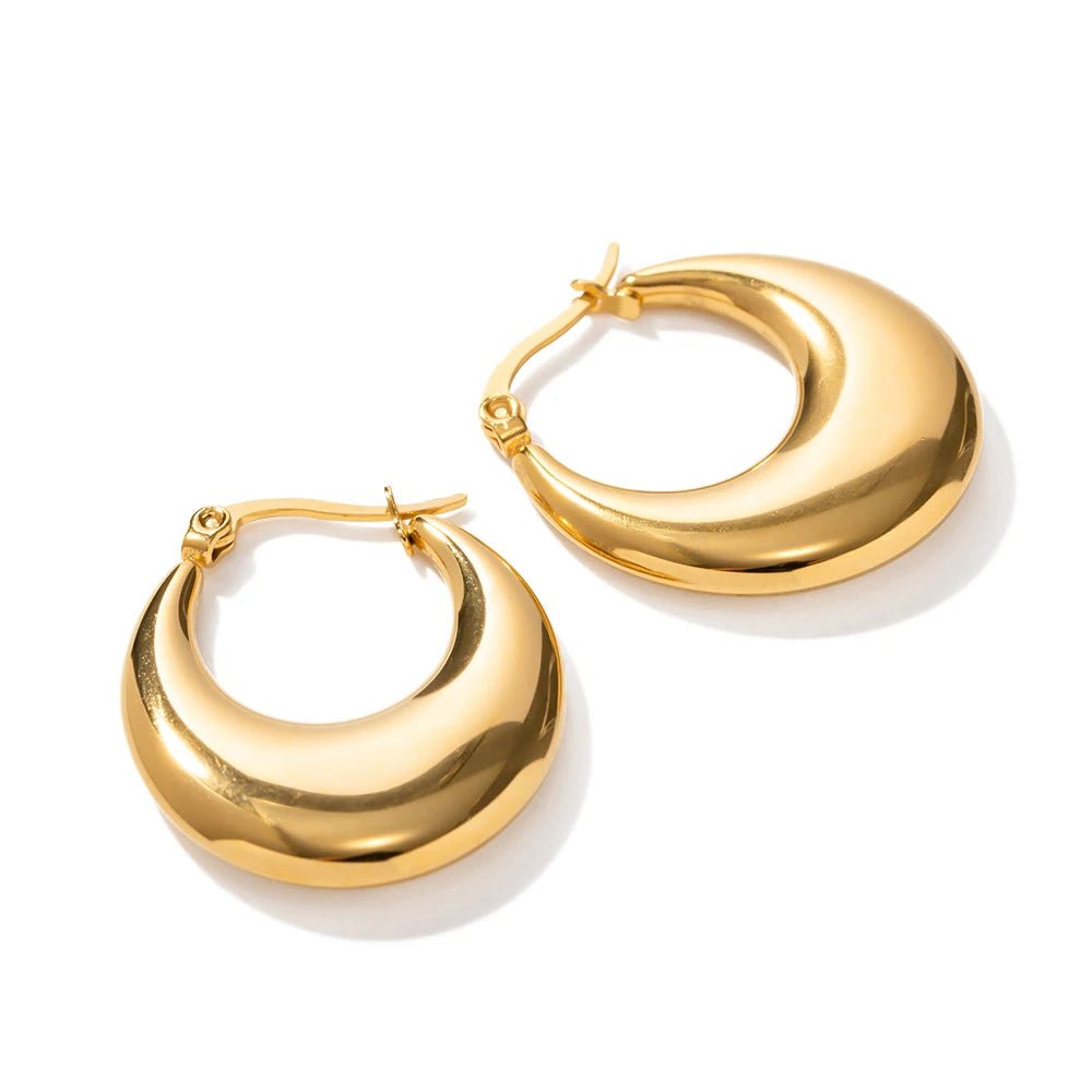 18K Gold Plated Mila Hoop Earrings - Naked Muse Waterproof Jewellery