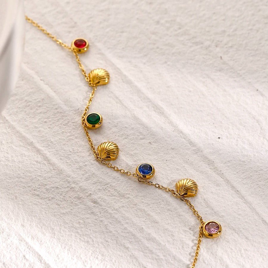18K Gold Plated Mykonos Anklet - Naked Muse Waterproof Jewellery