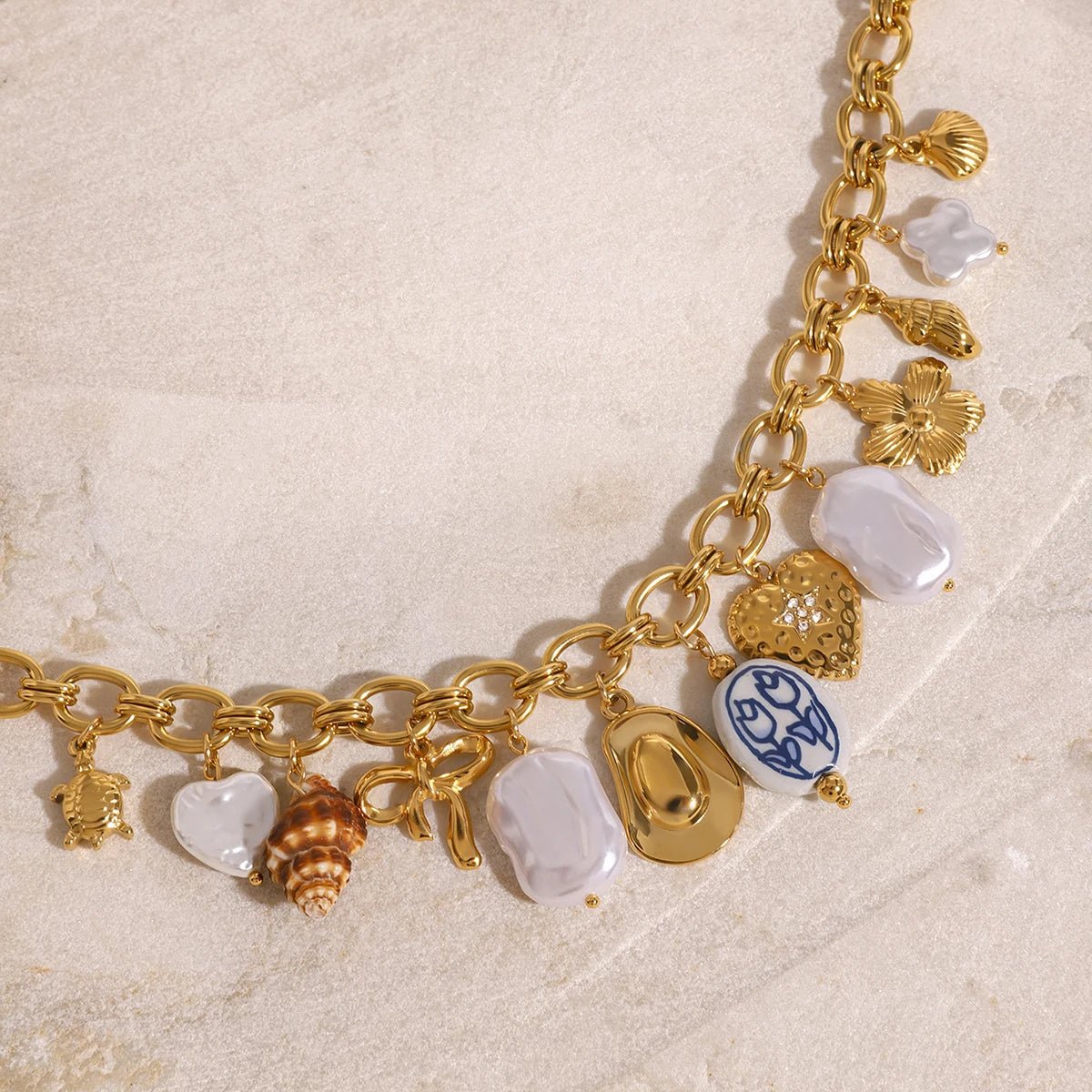 18K Gold Plated Oneiros Charm Necklace - Naked Muse Waterproof Jewellery