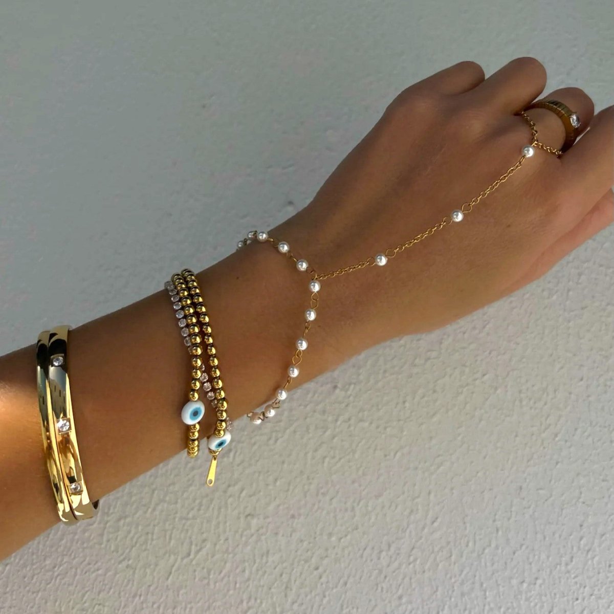 18K Gold Plated Riviera Hand Chain - Naked Muse Waterproof Jewellery