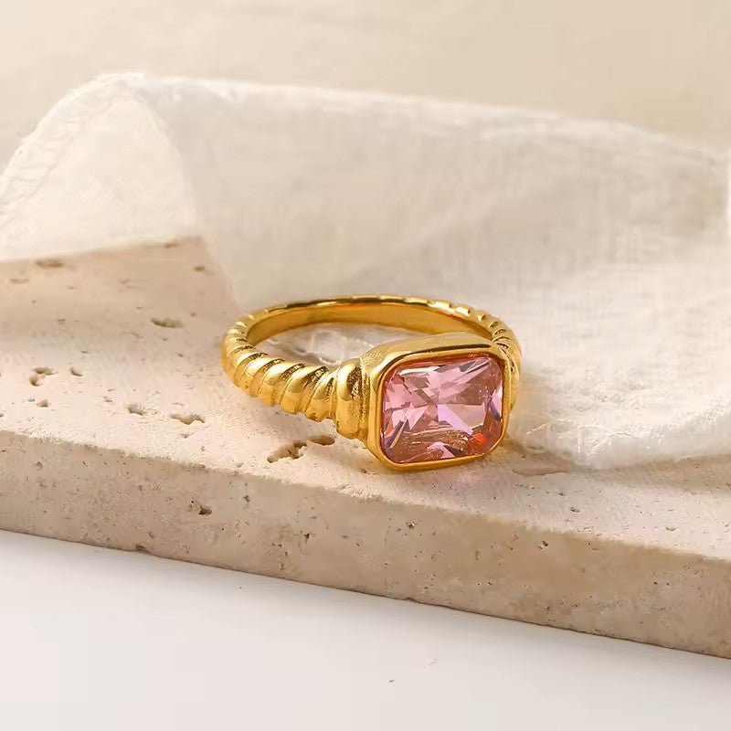 18K Gold Plated Rosé Ring - Naked Muse Waterproof Jewellery