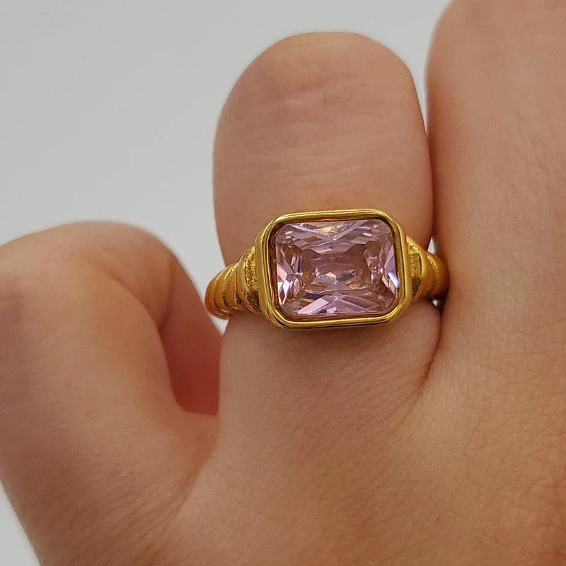 18K Gold Plated Rosé Ring - Naked Muse Waterproof Jewellery