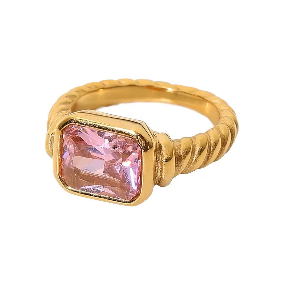 18K Gold Plated Rosé Ring - Naked Muse Waterproof Jewellery