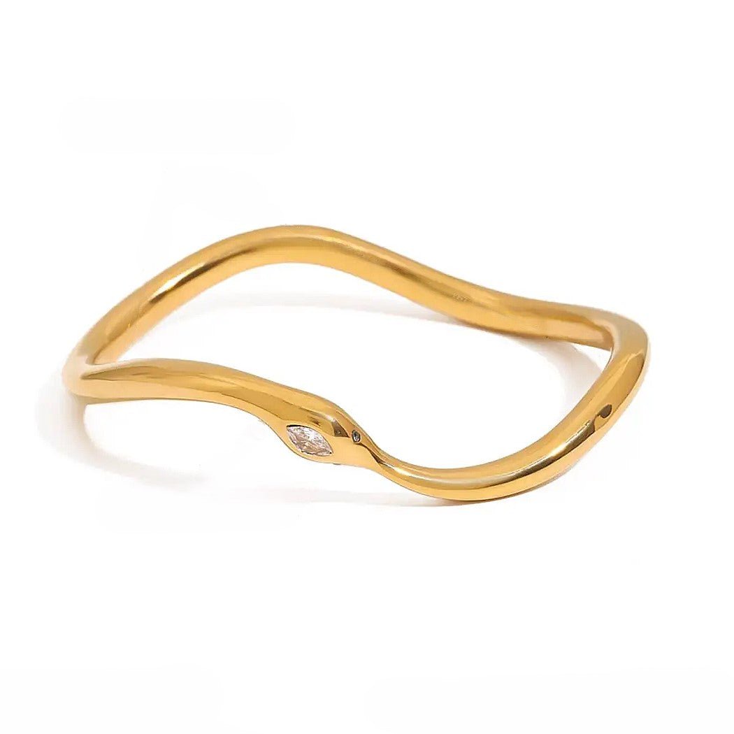 18K Gold Plated Sabrina Bangle Bracelet - Naked Muse Waterproof Jewellery