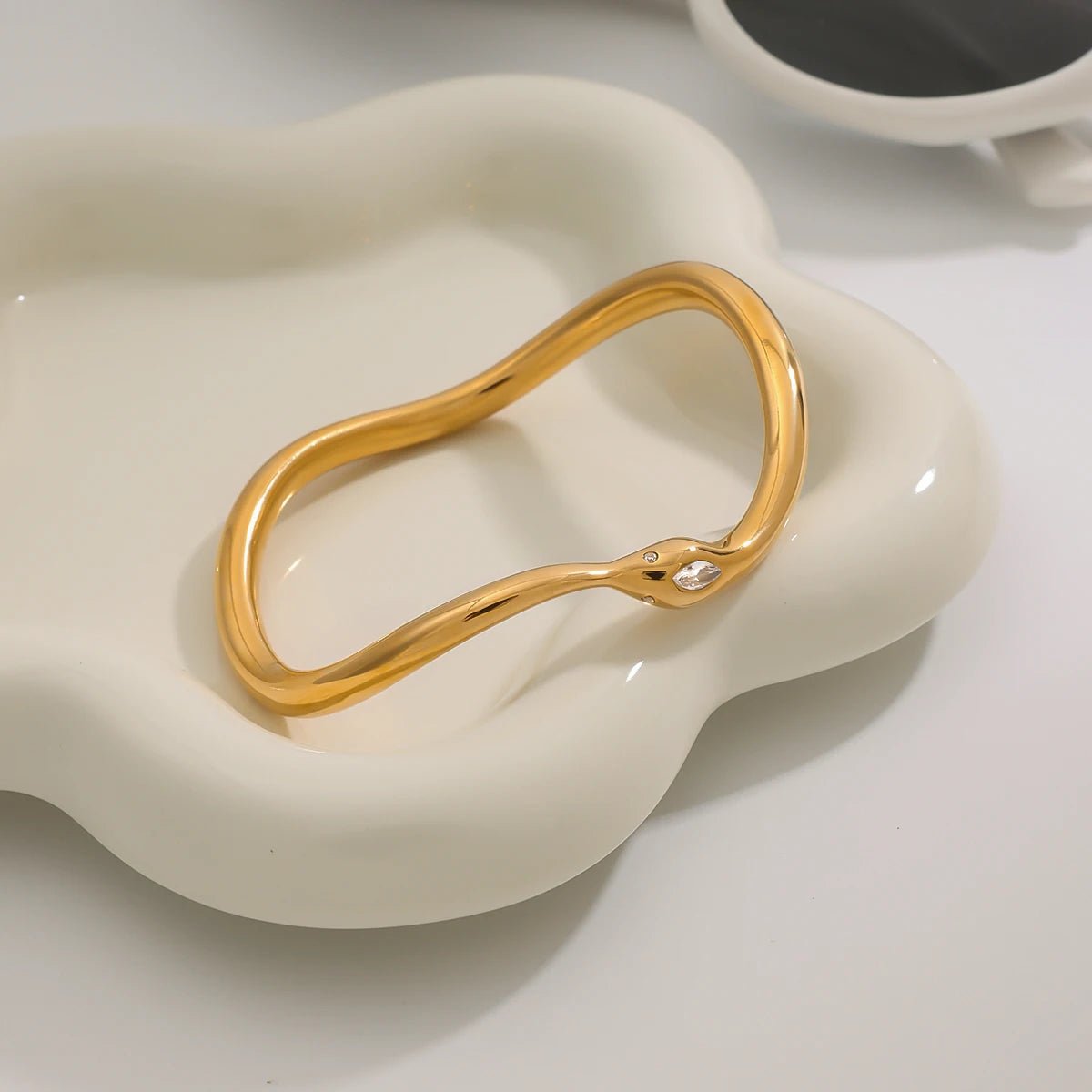 18K Gold Plated Sabrina Bangle Bracelet - Naked Muse Waterproof Jewellery