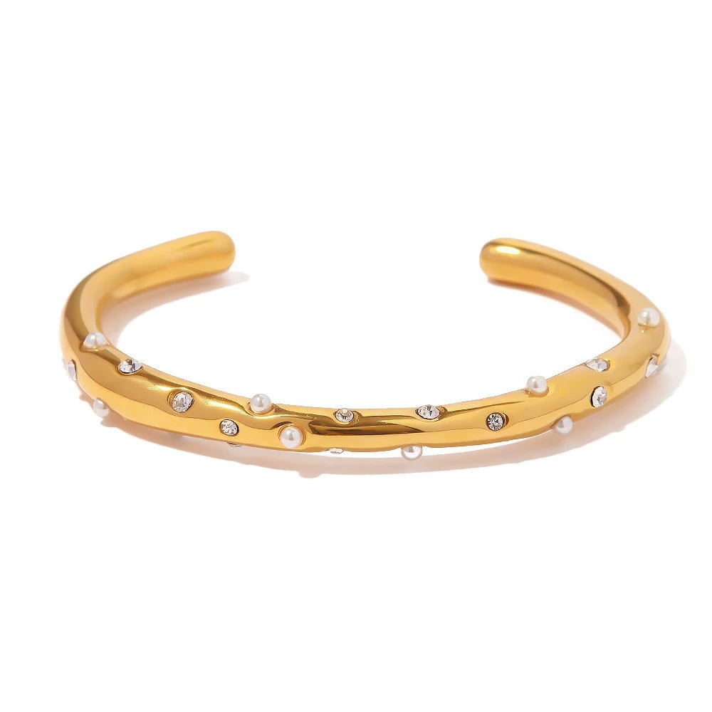 18K Gold Plated Selene Cuff Bracelet - Naked Muse Waterproof Jewellery