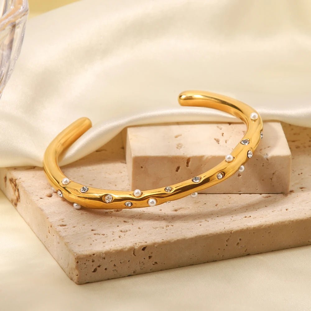 18K Gold Plated Selene Cuff Bracelet - Naked Muse Waterproof Jewellery