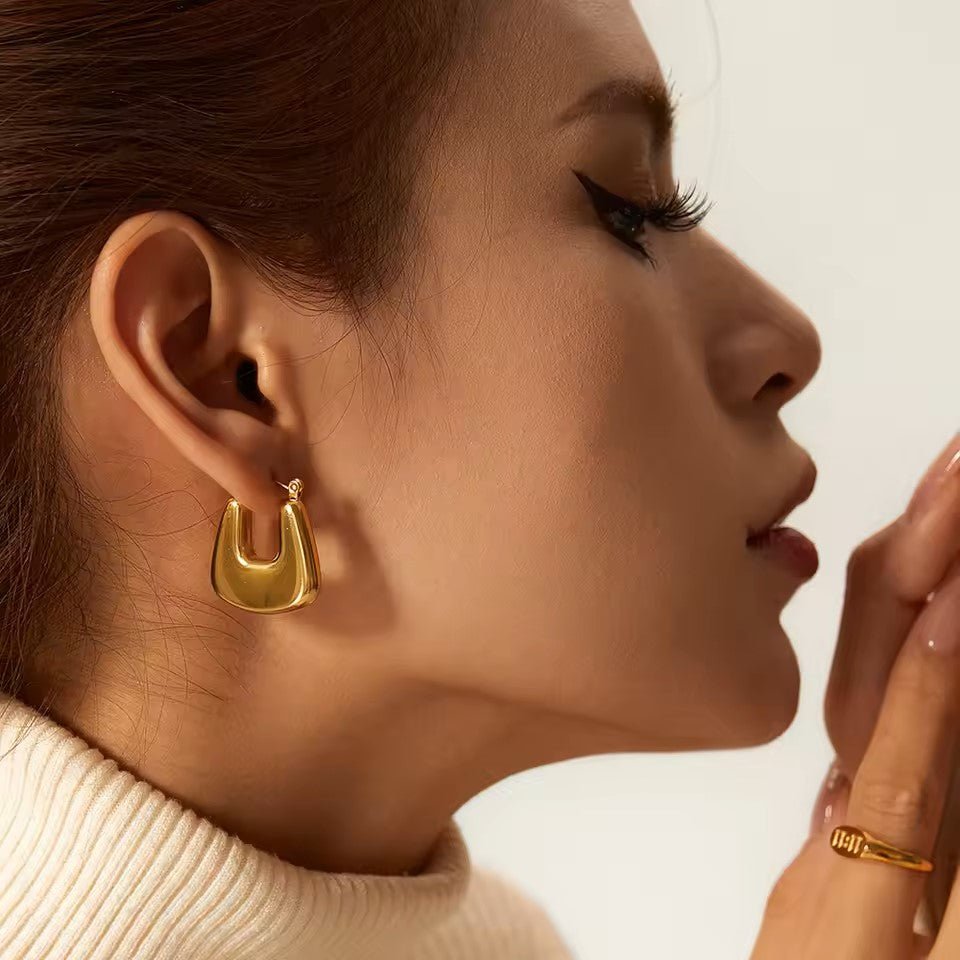 18K Gold Plated Sienna Hoop Earrings - Naked Muse Waterproof Jewellery