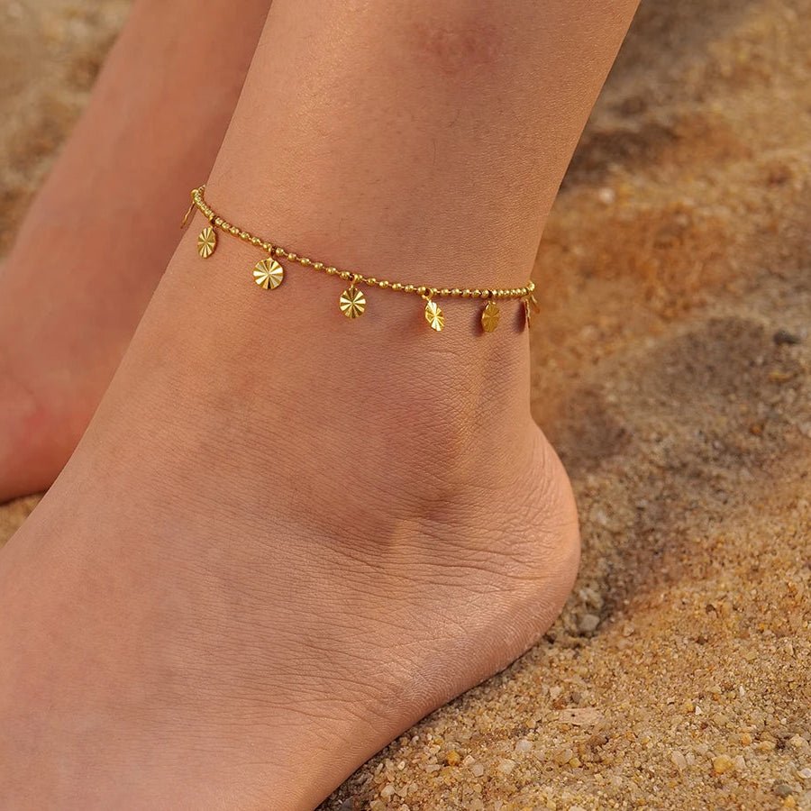 18K Gold Plated Solis Anklet - Naked Muse Waterproof Jewellery