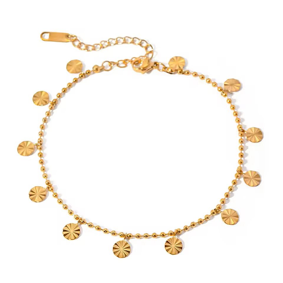 18K Gold Plated Solis Anklet - Naked Muse Waterproof Jewellery